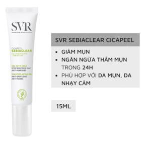 Gel làm giảm mụn dành cho da dễ bị mụn SVR Sebiaclear Cicapeel 15ml