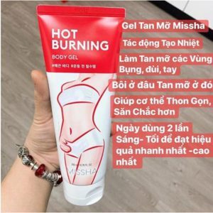 Gel massage làm thon gọn cơ thể Missha Hot Burning Perfect Body Gel 200ml