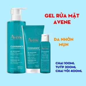 Gel rửa mặt cho da nhờn mụn Avène Cleanance Cleansing Gel 200ml