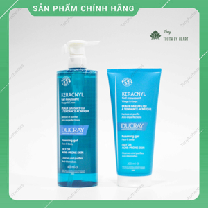 Gel rửa mặt cho da nhờn mụn Ducray Keracnyl Gel Moussant