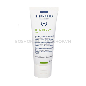 Gel rửa mặt da thường giảm nhờn ngừa mụn ISIS Pharma Teen Derm Gel 40ml