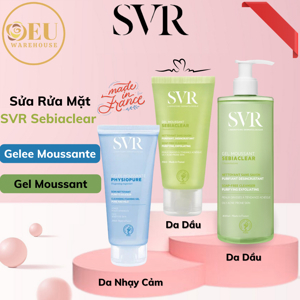 Gel rửa mặt dành cho da nhạy cảm SVR Physiopure Gelee Moussante 200ml