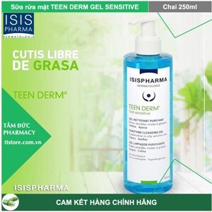 Gel rửa mặt giảm nhờn mụn Isis Pharma Teen Derm Gel Sensitive 250ml