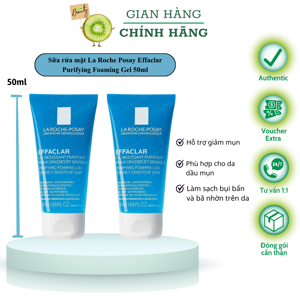 Gel rửa mặt tạo bọt cho da dầu nhạy cảm La Roche-Posay Effaclar Purifying Foaming Gel 50ml
