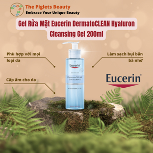 Gel rửa mặt tươi mát Eucerin Dermatoclean