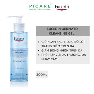 Gel rửa mặt tươi mát Eucerin Dermatoclean