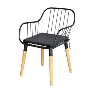 Ghế cafe lưng khung sắt chân gỗ GCF046