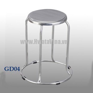 Ghế đẩu inox Hwata 280 chân vòng GD04