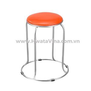 Ghế đẩu inox Hwata 280 chân vòng mặt simili GD05