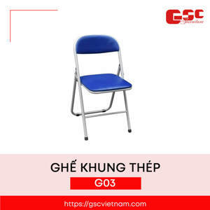 Ghế gấp inox đệm Hòa Phát PVC-G03