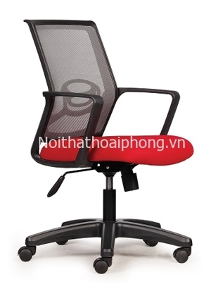 Ghế văn phòng chân xoay nệm đỏ M1041-01