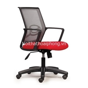 Ghế văn phòng chân xoay nệm đỏ M1041-01