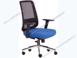 Ghế văn phòng chân xoay nệm xanh lưng lưới M1080-03