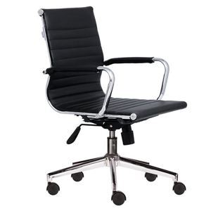 Ghế xoay văn phòng lưng trung bọc da hiện đại HOM1007-02