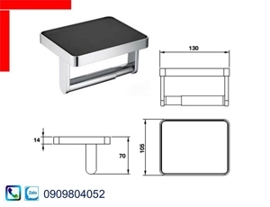 Giá treo giấy vệ sinh mặt kiếng đen 495.80.233