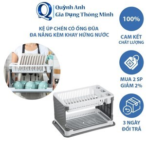 Giá úp bát đa năng 2 tầng có khay hứng nước