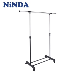 Giàn phơi quần áo đơn Ninda R-117 - Inox, có bánh xe