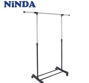 Giàn phơi quần áo đơn Ninda R-117 - Inox, có bánh xe