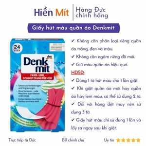 Giấy hút màu và chống phai màu quần áo denkmit, 50 miếng