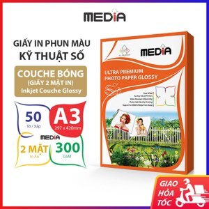 Giấy in couche khổ A3, định lượng 300gsm