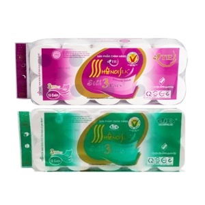Giấy vệ sinh 3 lớp Hà Nội không lõi bịch 10 cuộn
