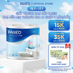 Giấy vệ sinh Paseo 4 cuộn x 3 lớp