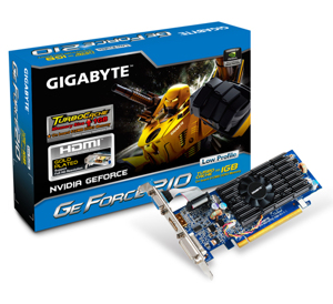 Card đồ họa (VGA Card) Gigabyte GV-N210TC - GeForce 210, 1GB, DDR3, 64 bit, PCI-E 2.0