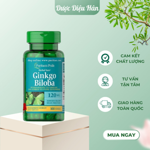 Viên uống tăng cường trí nhớ Ginkgo Biloba 120 mg Puritan's Pride, hộp 100 viên