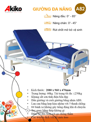 Giường bệnh nhân 3 tay Akiko A82