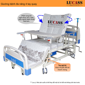 Giường bệnh nhân 4 tay quay Lucass GB-T41
