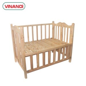 Giường cũi cho bé gỗ thông Vinanoi VNC107