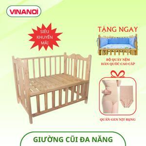 Giường cũi cho bé gỗ thông Vinanoi VNC107