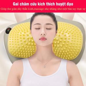 Gối massage hồng ngoại đau vai cổ lưng Shiatsu Fuki FK-568E (Pin sạc)