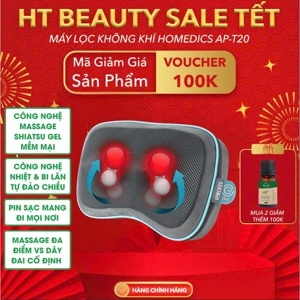 Gối massage Shiatsu 3D HoMedics GST-550HRC-EU - công nghệ GEL, Pin sạc