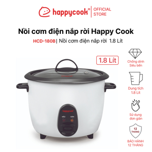 Nồi cơm điện Happy Cook HC180B (HC-180B) - Nồi cơ, 1.8 lít, 750W