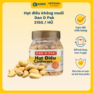 Hạt điều chiên không muối Dan D Pak 215g