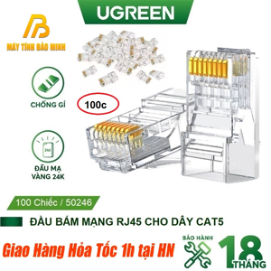 Hạt mạng Cat5e Ugreen 50246 túi 100 hạt