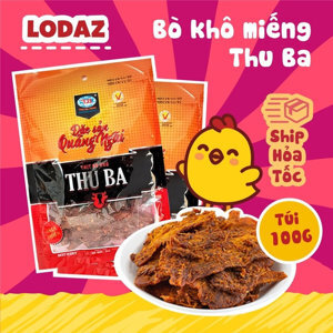 Khô bò Thu Ba đặc sản Quảng Ngãi dạng miếng gói 100g