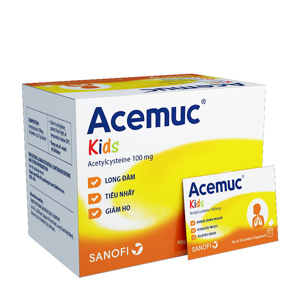 Hỗ trợ hệ hô hấp Acemuc kids 100mg , Hộp 30 gói