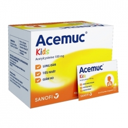 Hỗ trợ hệ hô hấp Acemuc kids 100mg , Hộp 30 gói