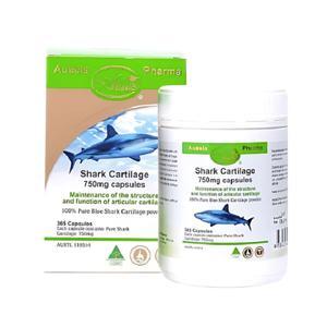 Hỗ trợ xương khớp Sụn Vi Cá Aussia Pharma Shark Cartilage 750mg