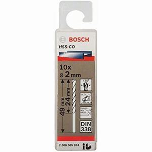 Hộp 10 mũi khoan Inox HSS-Co 2mm BOSCH 2608585874