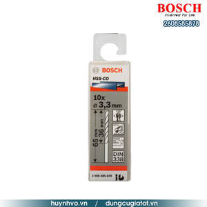 Hộp 10 mũi khoan Inox HSS-Co 3.3mm BOSCH 2608585878