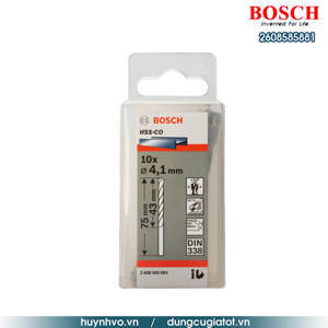 Hộp 10 mũi khoan Inox HSS-Co 4.1mm Bosch 2608585881