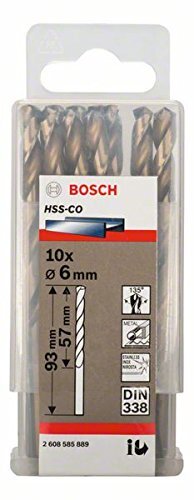 Hộp 10 mũi khoan Inox HSS-Co 6mm BOSCH 2608585889