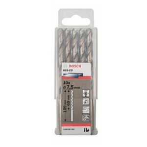 Hộp 10 mũi khoan Inox HSS-Co 7.5mm BOSCH 2608585893
