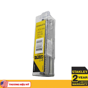 Hộp 10 mũi khoan sắt 5.5mm Stanley STA50074B10