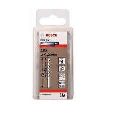 Hộp 10 Mũi khoan sắt và inox HSS-Co Bosch 2608585882 4.2mm