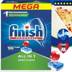 Hộp 100 viên rửa chén Finish All In 1 Dishwasher Tablets QT04592