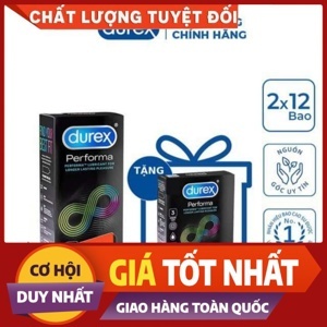 Hộp 12 cái bao cao su Durex Performa 52mm